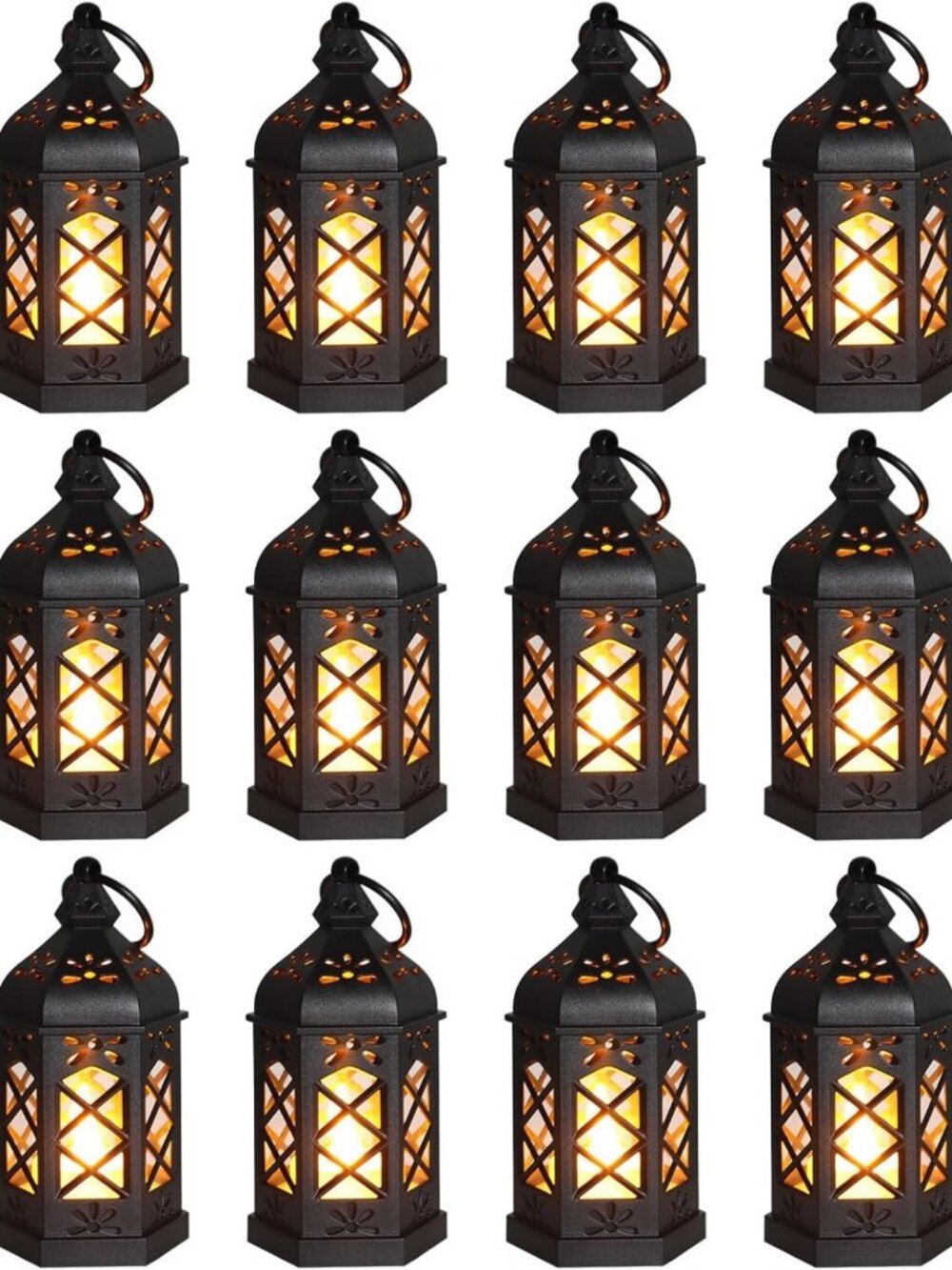 12-Pack Mini Decorative Lanterns for Weddings, Holidays, Eid & Table